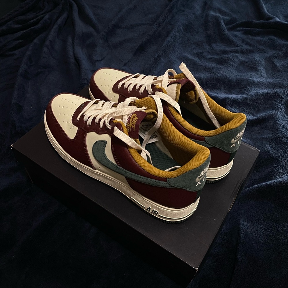 Nike Red and Cream Retro Sneakers